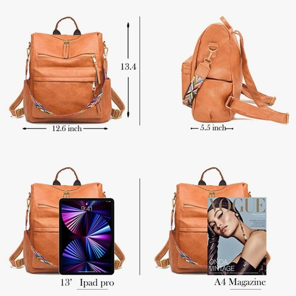 New Brown Soft Vegan Leather Tote Bag or Purse NWT - Picture 6 of 6